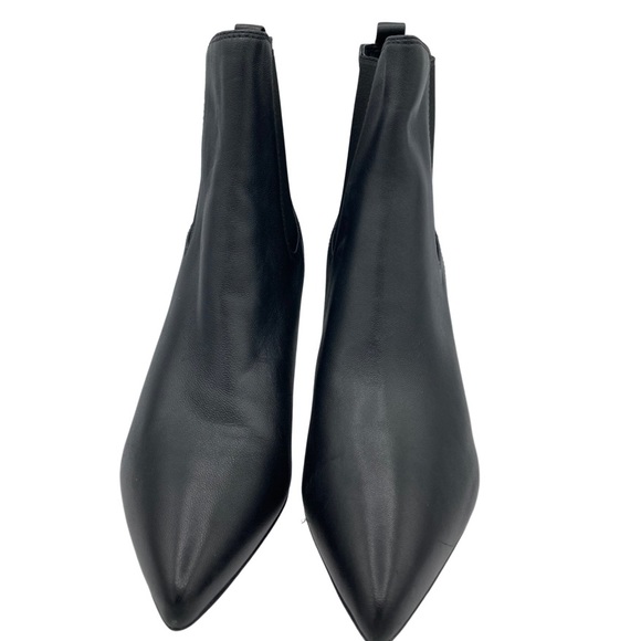 NWOB Veronica Beard Black Leeland Leather Chelsea Ankle Boots - Sz 10 - Picture 4 of 8